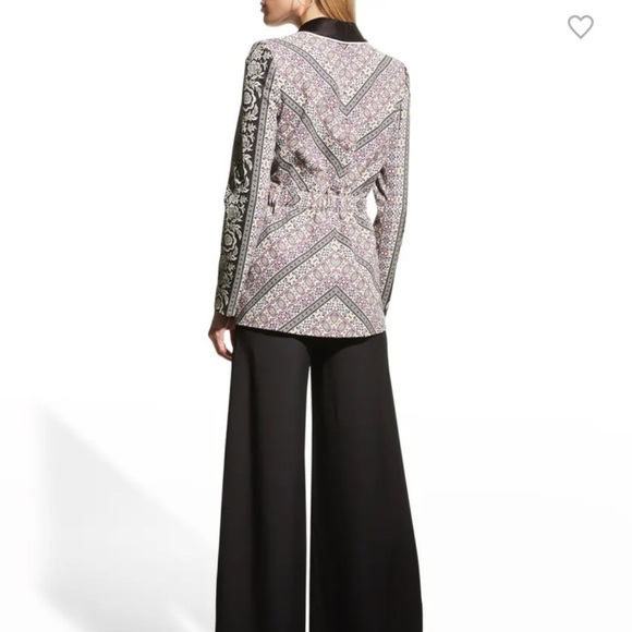 NEW Alice + Olivia Lincoln Print Piped Drawstring Blazer In Dream Castle/ Combo - Picture 6 of 16